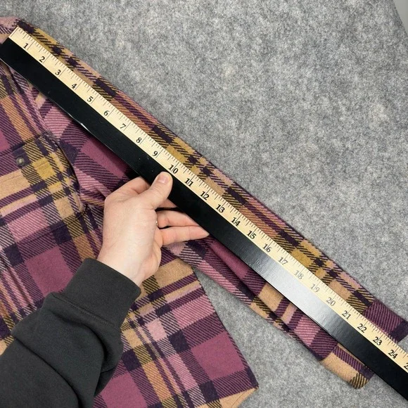 Faherty Legend Shirt Womens Small Purple Plaid Stretch Flannel Long Sleeve - Picture 8 of 14